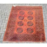 A near pair of Afghan rugs 195 x 156cm (both approximately) Condition report: Some evidence of moth,
