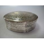 An oval continental metalwares box and cover, tests to silver, 9.9oztCondition report: Box has