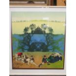 Brigid Cole-Adams, Picnic, signed and dated lower right, numbered 2/14, screenprint, printed in
