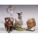 A Royal Doulton model of a grey mare and foal, HN2532, together with a Doulton model of The
