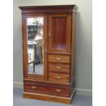 A late Victorian walnut compendium wardrobe 209 x 123 x 57cm