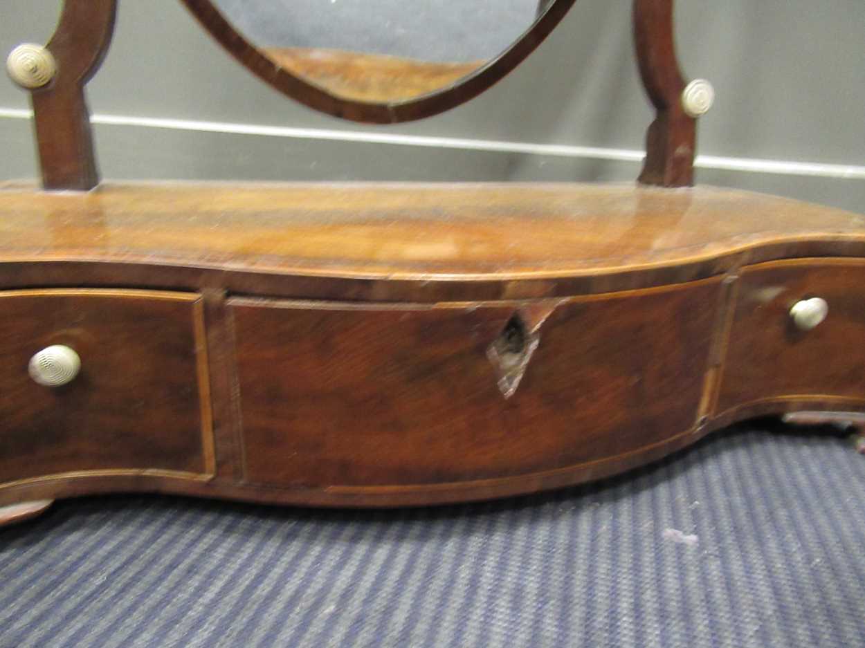 A George III mahogany dressing table mirror, - Image 3 of 4