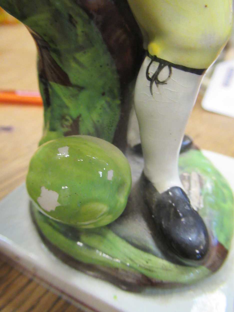 Two Staffordshire pearlware figures of a gardener and a fisherwoman, tallest 17cm highCondition - Image 11 of 20