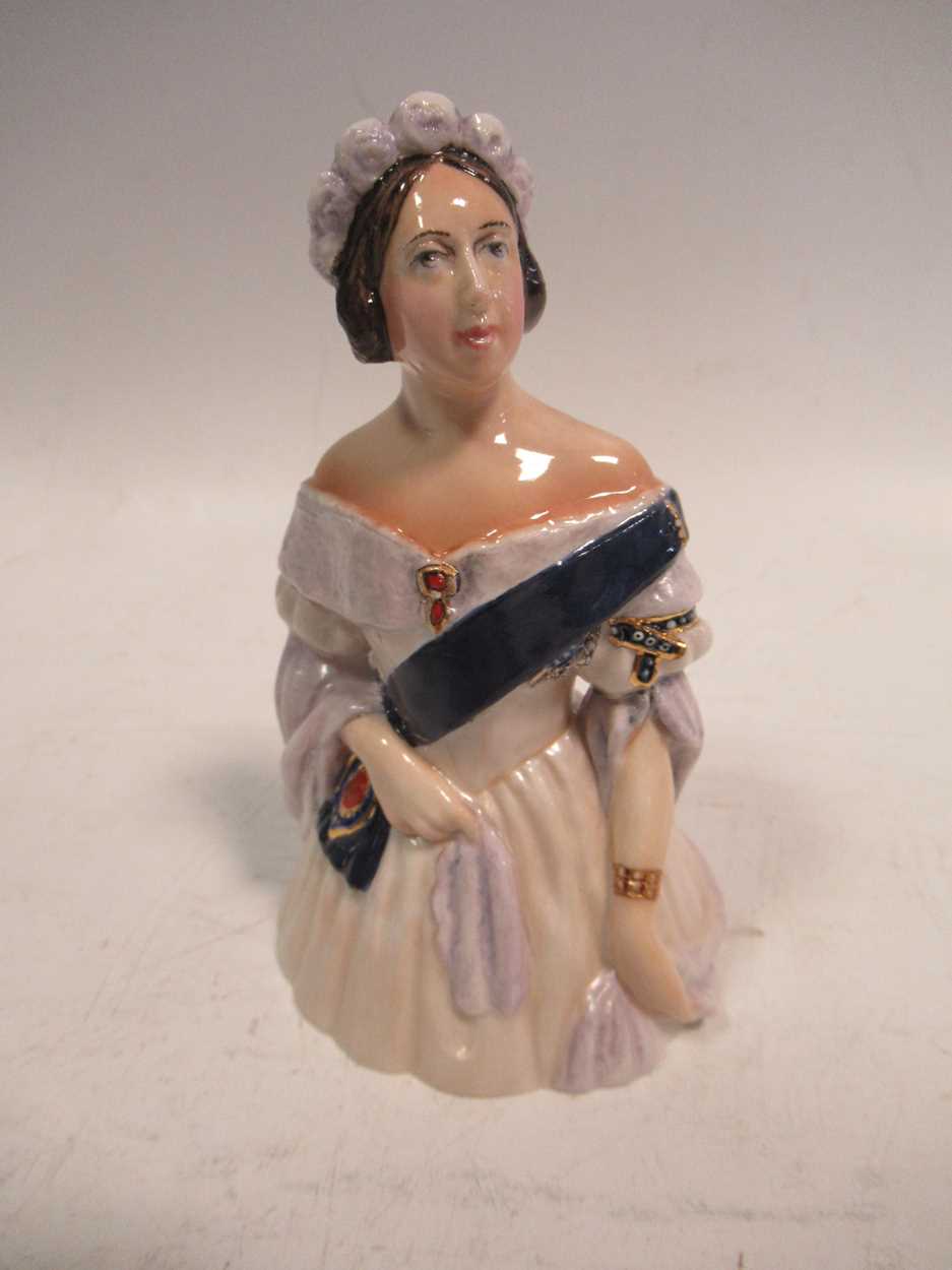 A collection of six Royal Worcester candle snuffers including both the young and the old Queen - Image 2 of 11