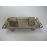 A Victorian silver inkstand, 10.7ozt