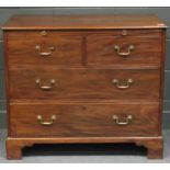 A 19th century mahogany chest of drawers with brushing slide on bracket feet 87 x 103 x 56cm