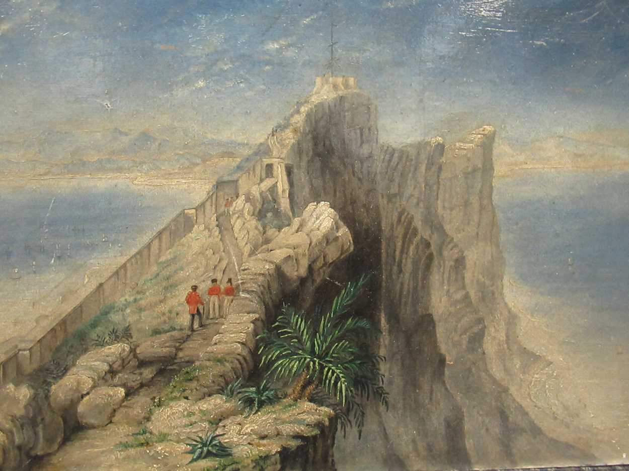 Edward W Poley (exh. 1883-1908) Two views of Gibraltar - Landing Place; and Signal Station, signed - Image 2 of 8