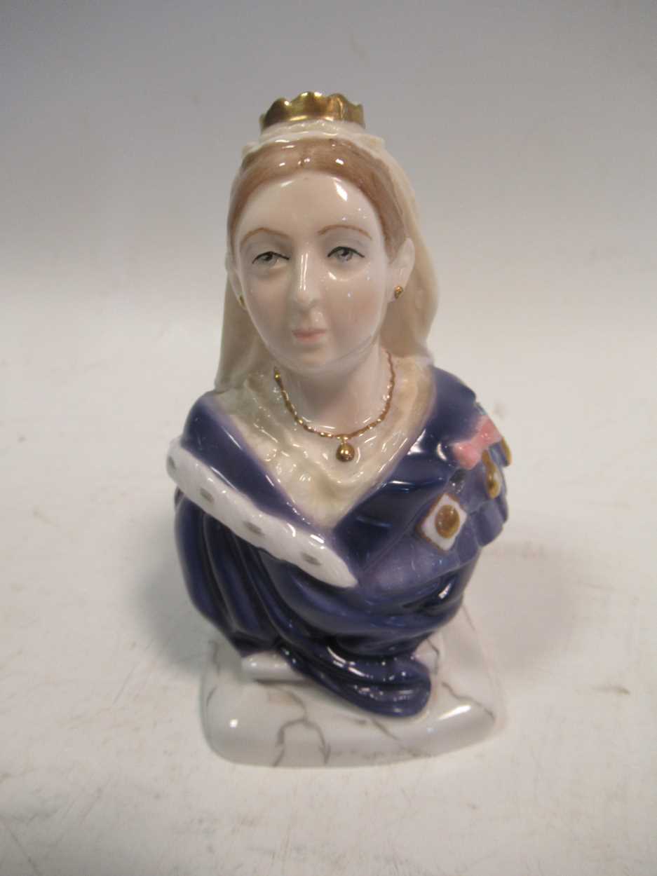 A collection of six Royal Worcester candle snuffers including both the young and the old Queen - Image 7 of 11