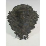 Bronze roundel of Napoleon, possibly a door knocker