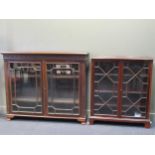 An Edwardian astragal glazed mahogany bookcase 107 x 92 x 27cm together with a two door glazed