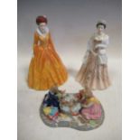 A Royal Doulton model of Queen Elizabeth I and another of Queen Elizabeth II, from the Young