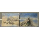 Edward W Poley (exh. 1883-1908) Two views of Gibraltar - Landing Place; and Signal Station, signed