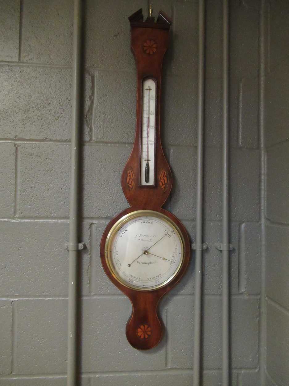 A 19th century wheel barometer 'P Borini A Co', Birmingham