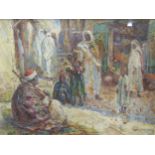 Arthur Keith, Arab street performance, North Africa, signed lower right, watercolour, 24 x 36cm