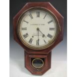 A 19th century wall clock, the dial inscibed 'A. Wehrle & Sons, Cambridge', 59cm high
