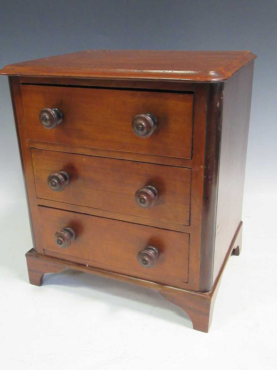 A 19th century mahogany miniature chest of drawers, 31cm high