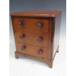 A 19th century mahogany miniature chest of drawers, 31cm high