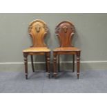 A pair of Victorian hall chairs (2)