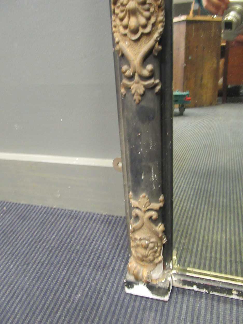 A 19th century ebonised and gilt wood overmantel mirror 104 x 63cm - Image 5 of 5