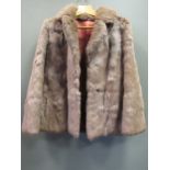 A fur shruglet together with a short fur coat size 12/14 and faux fur scarf by Pinko (3)