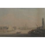 Gideon Yates (fl.1803-1837), A View over the Thames towards St Paul's Cathedral, watercolour on