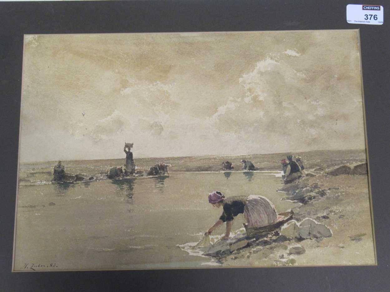 Henri Zuber, Washerwomen dated ‘88’ (1888), Watercolour on Paper, 24 x 35 cm