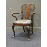 A George II style mahogany arm chair together with a George II mahogany dining chairProvenance: