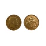 Two half sovereigns, dated 1903 and 1905, (2)