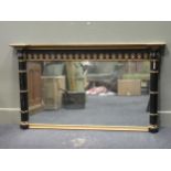 A landscape overmantel mirror with cluster columns 78 x 134cm