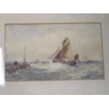 Shipping watercolours to include; Edwin Hayes (1819-1904), shipping in rough seas, watercolour on