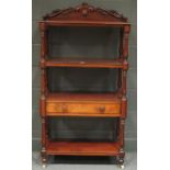 Victorian mahogany four tier whatnot, 155 x 82 x 42 cm