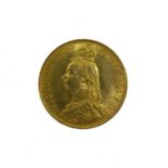 A two pound double sovereign dated 1887