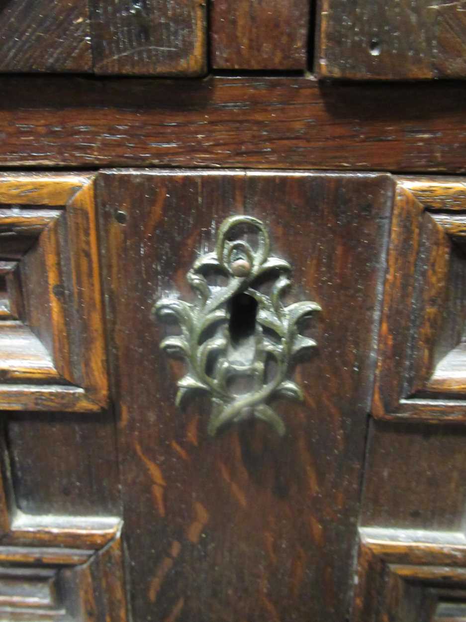 A Charles II and later chest of two short over three long drawers on bracket feet, 92 x 90 x 48cm - Image 8 of 8