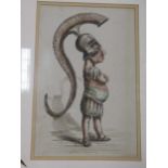 Two watercolours, to include; After John Leach (1817-1864), A Roman Critic, taken from The Comic