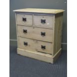 A pine chest of drawers 82 x 76 x 43cm