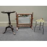 A George III style small occasional table 49cm high together with 19th century mahogany toilet