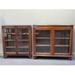 An early 20th century oak bookcase with a pair of glazed doors 110 x 93 x 26cm together with another