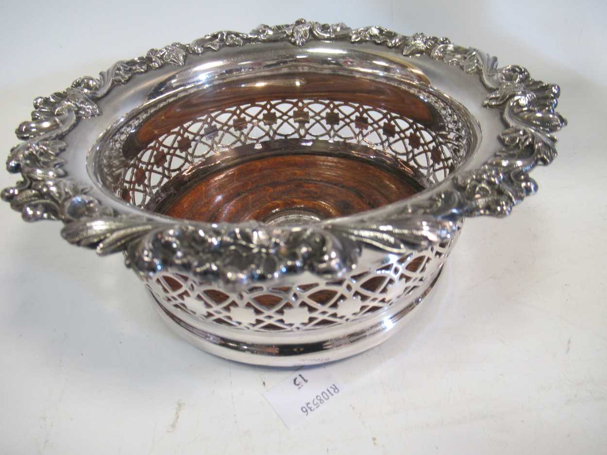 Three miniature silver trophy cups, another larger, a pair of electroplate bottle coasters, a - Image 2 of 5