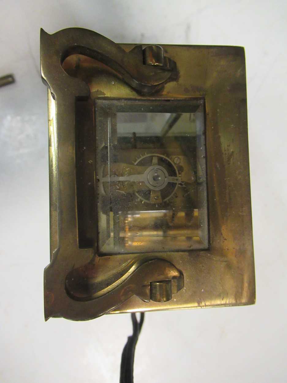 A gilt brass carriage timepiece 13cm high - Image 2 of 5