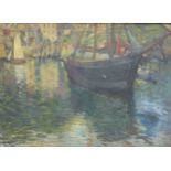 Modern British School Boats in a harbouroil on canvas40 x 55cm;British School (20th century)