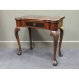 An 18th century and later mahogany fold over card table 71 x 81 x 39cmProvenance:Landwade Hall,