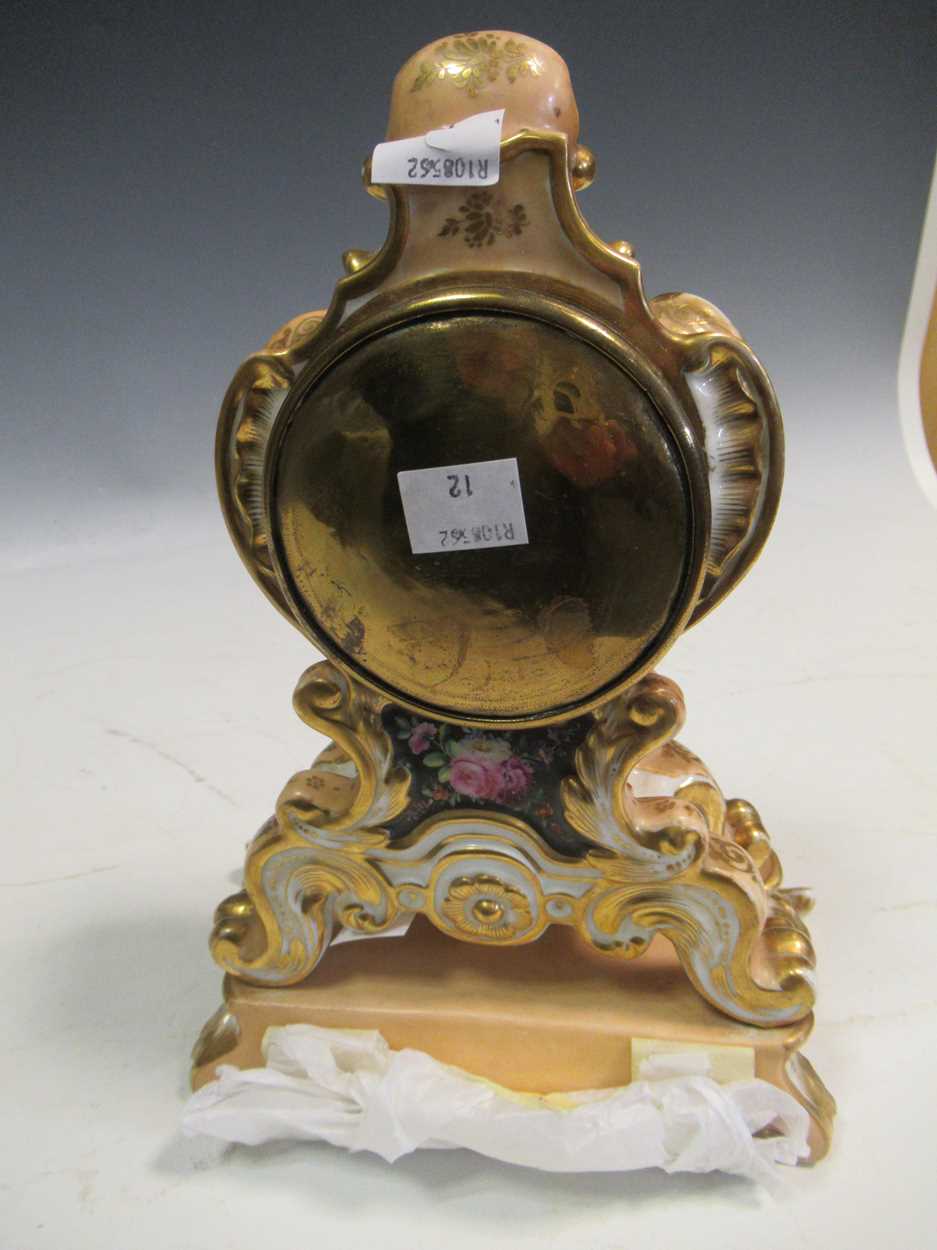 French porcelain clock 28cm high - Image 6 of 6