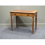 A 19th century mahogany side table, the rounded rectangular top with single frieze drawer raised