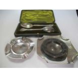 A quantity of silver flatware together with some silver ashtrays 29.5ozt weighable