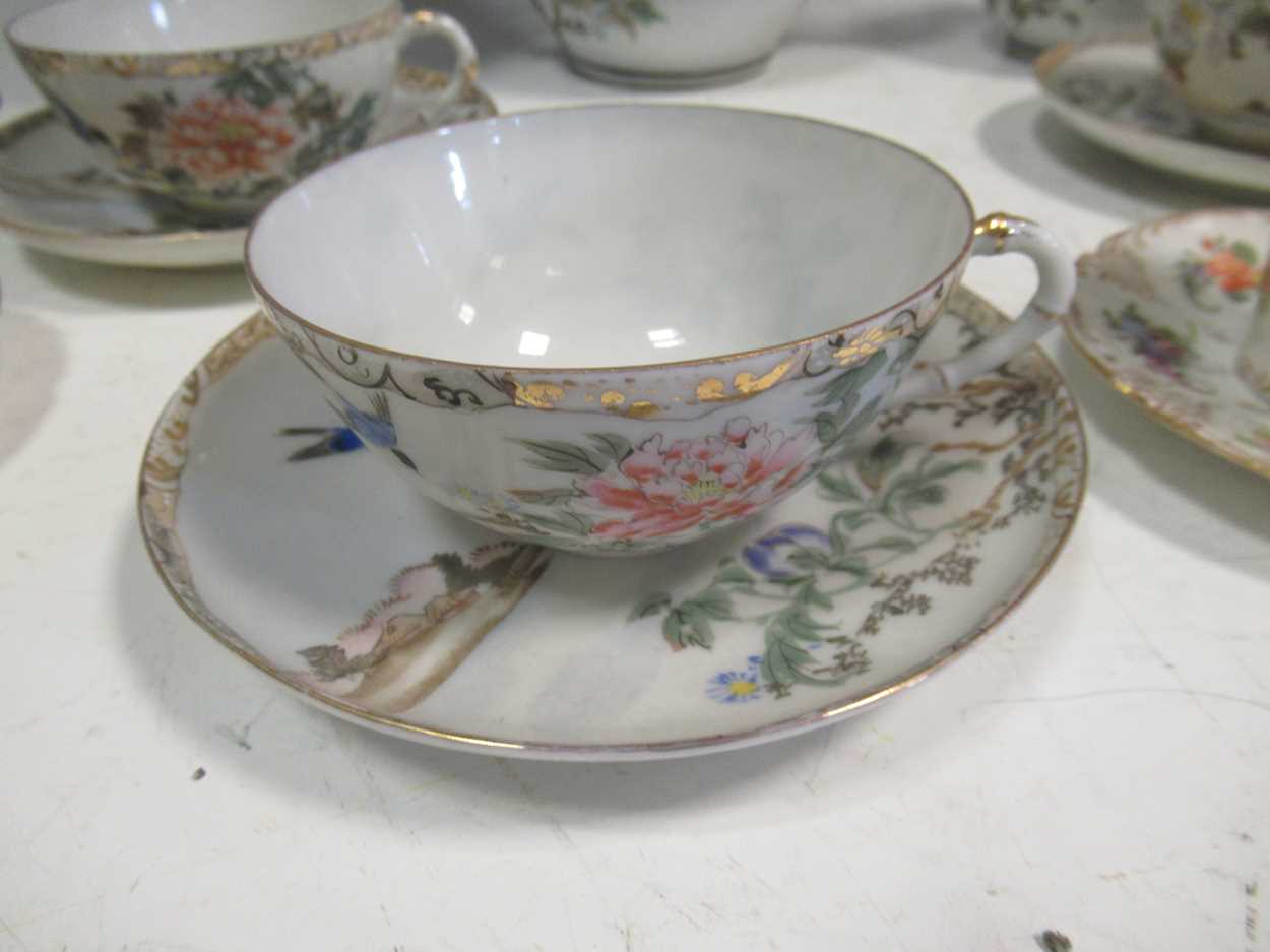 A Japanese tea set, Victorain plates, Dresden cups and saucers - Image 5 of 7