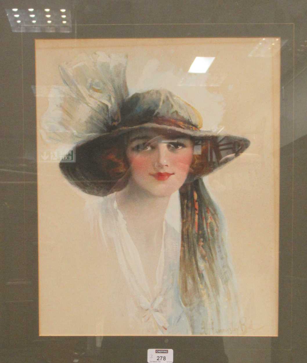A collection of three early 20th-century female portraits; to include, Evelyn K Brown (fl. 1920- - Image 3 of 3