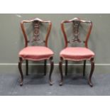 A pair of Victorian rosewood bedroom chairs