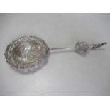 A continental metalwares - probably Dutch - decorative spoon, tests to silver, 2.6ozt
