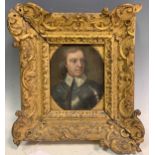 After Robert Walker, portrait of Oliver Cromwell, oil on copper, 11 x 8.5cm; together with a print