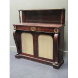 A Regency rosewood chiffonier, 125 x 121 x 38 cm